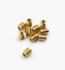 Lee Valley Fasteners>8-32 Brass Knife-Edge Insert Nuts