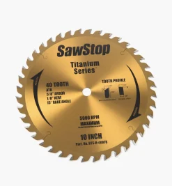 Lee Valley Power Tool Accessories>10" Titanium-Coated Saw Blades For SawStop Saws