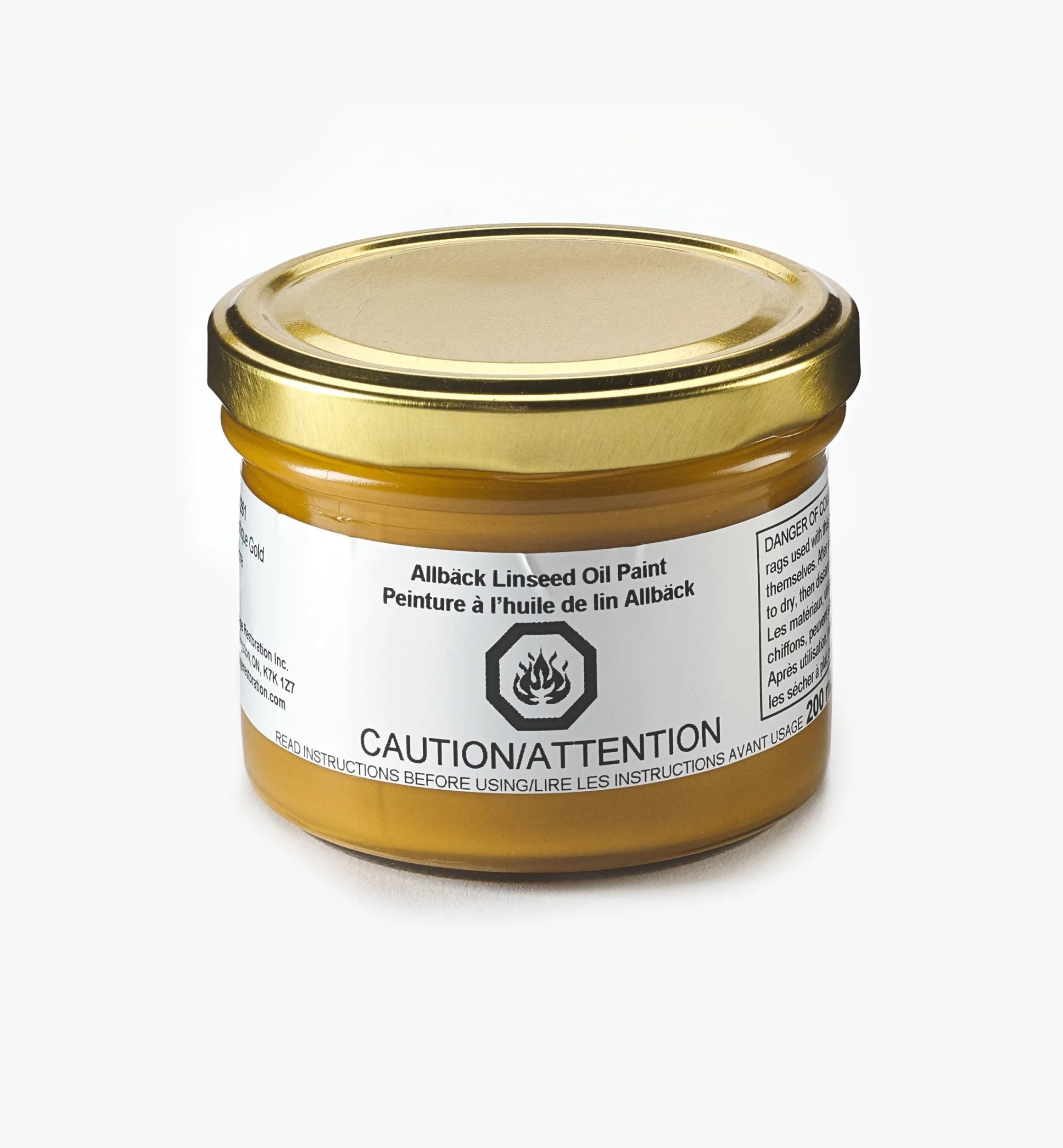 Lee Valley Supplies>Allbäck Antique Gold Linseed Oil Paint