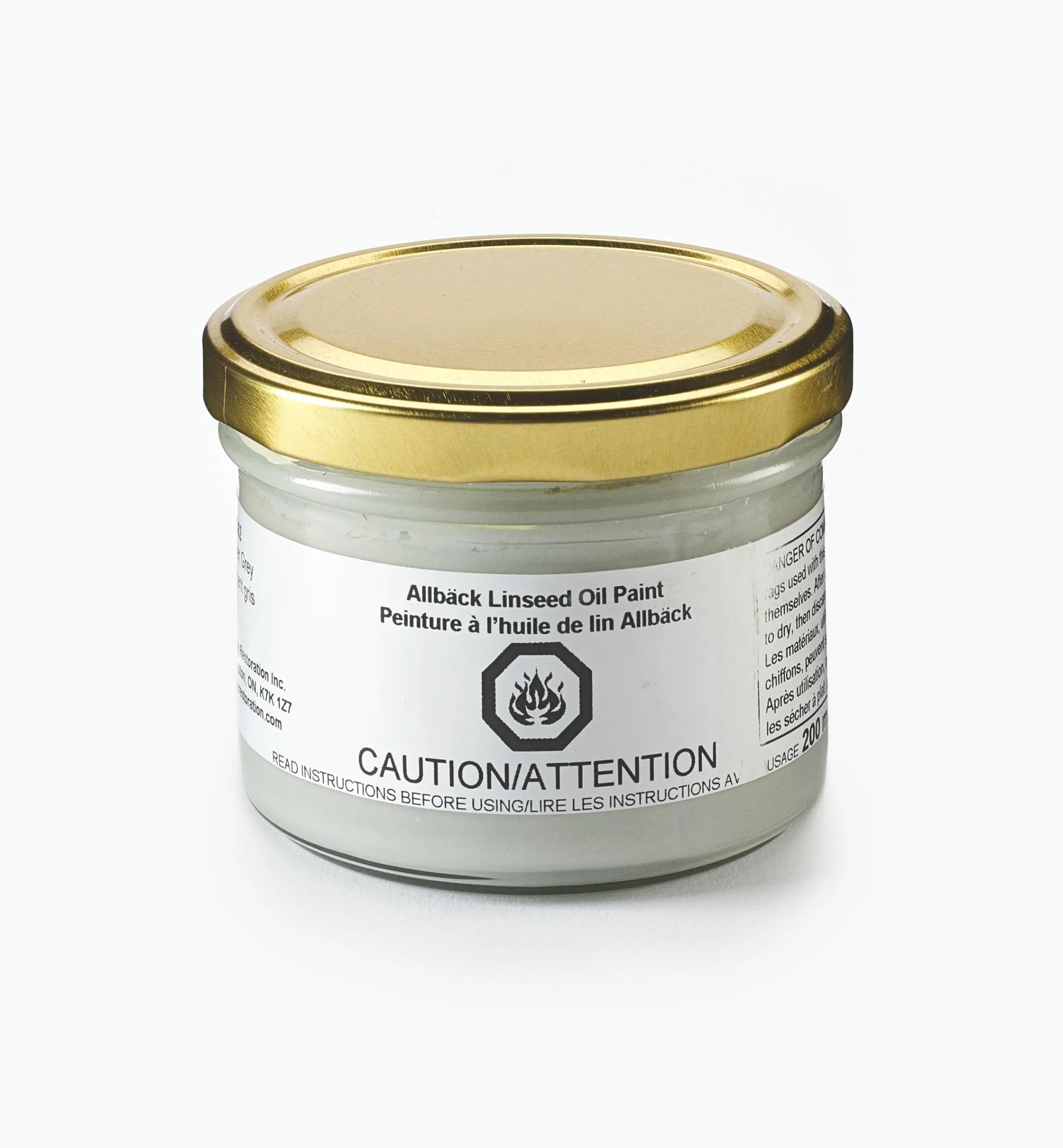 Lee Valley Supplies>Allbäck Silver Gray Linseed Oil Paint