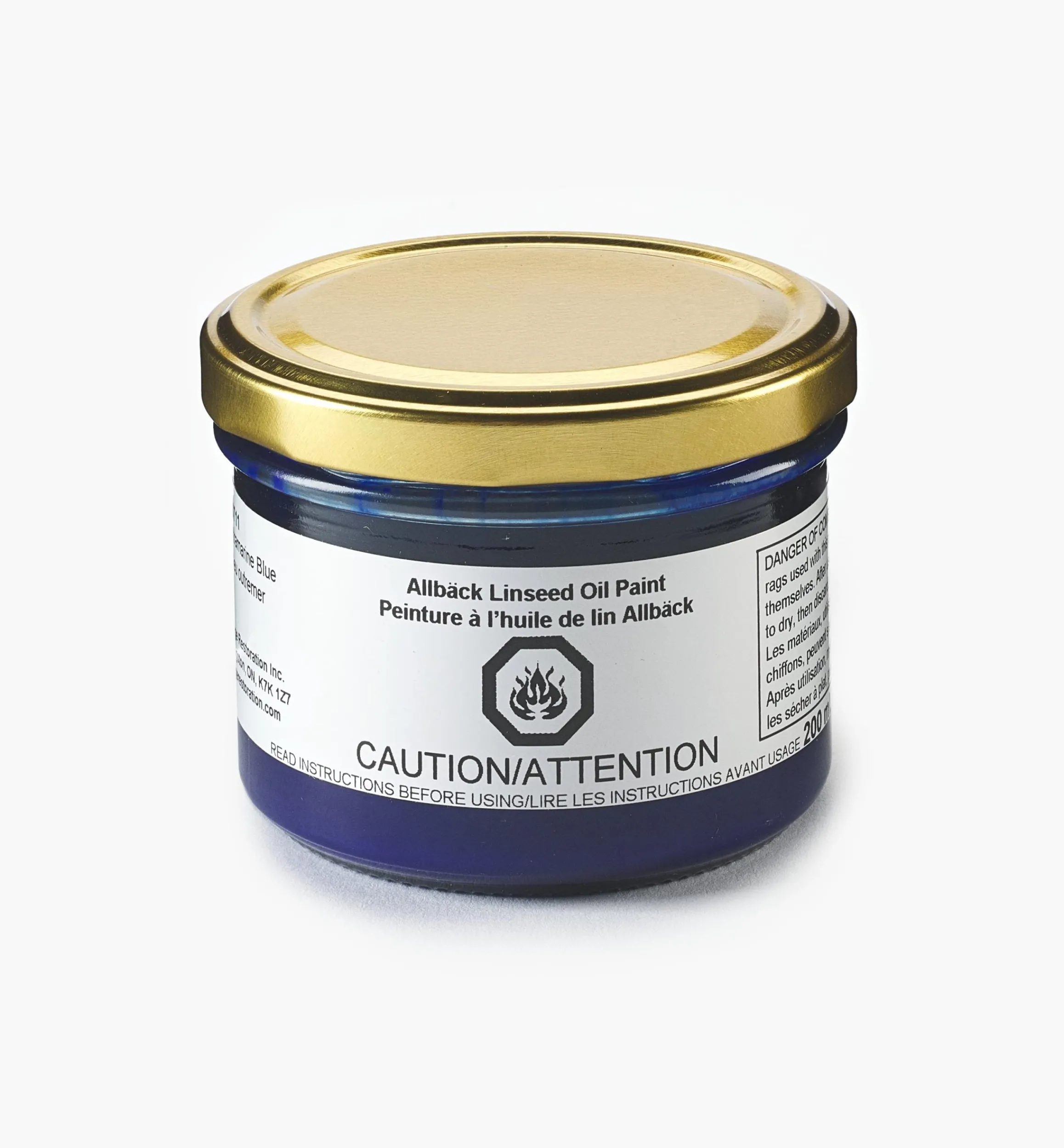 Lee Valley Supplies>Allbäck Ultramarine Blue Linseed Oil Paint