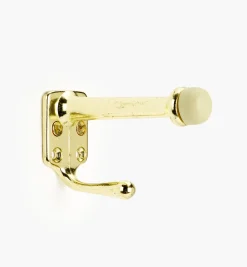 Lee Valley Architectural Hardware>Belwith Polished Brass Doorstop With Hook