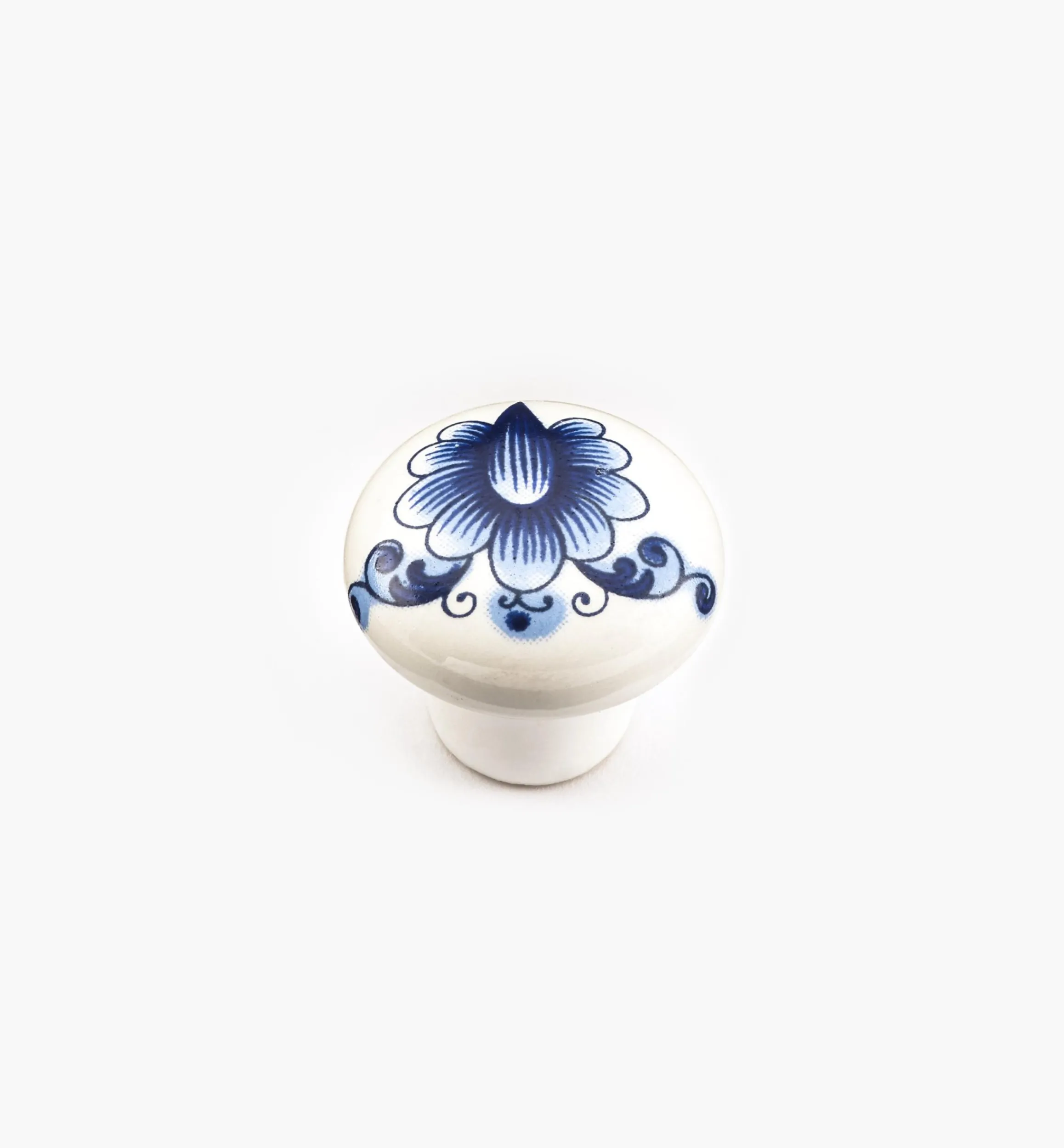 Lee Valley Knobs>Blue Floral Ceramic Knobs