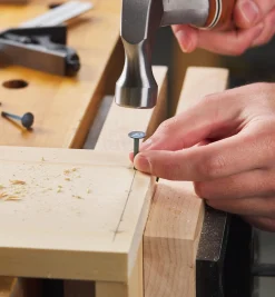 Lee Valley Fasteners>Blued Steel Diamond-Head Forged Nails From Clouterie Rivierre