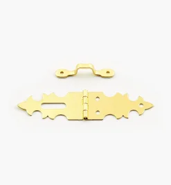 Lee Valley Box Hardware>Fancy Narrow Brass Box Hasps
