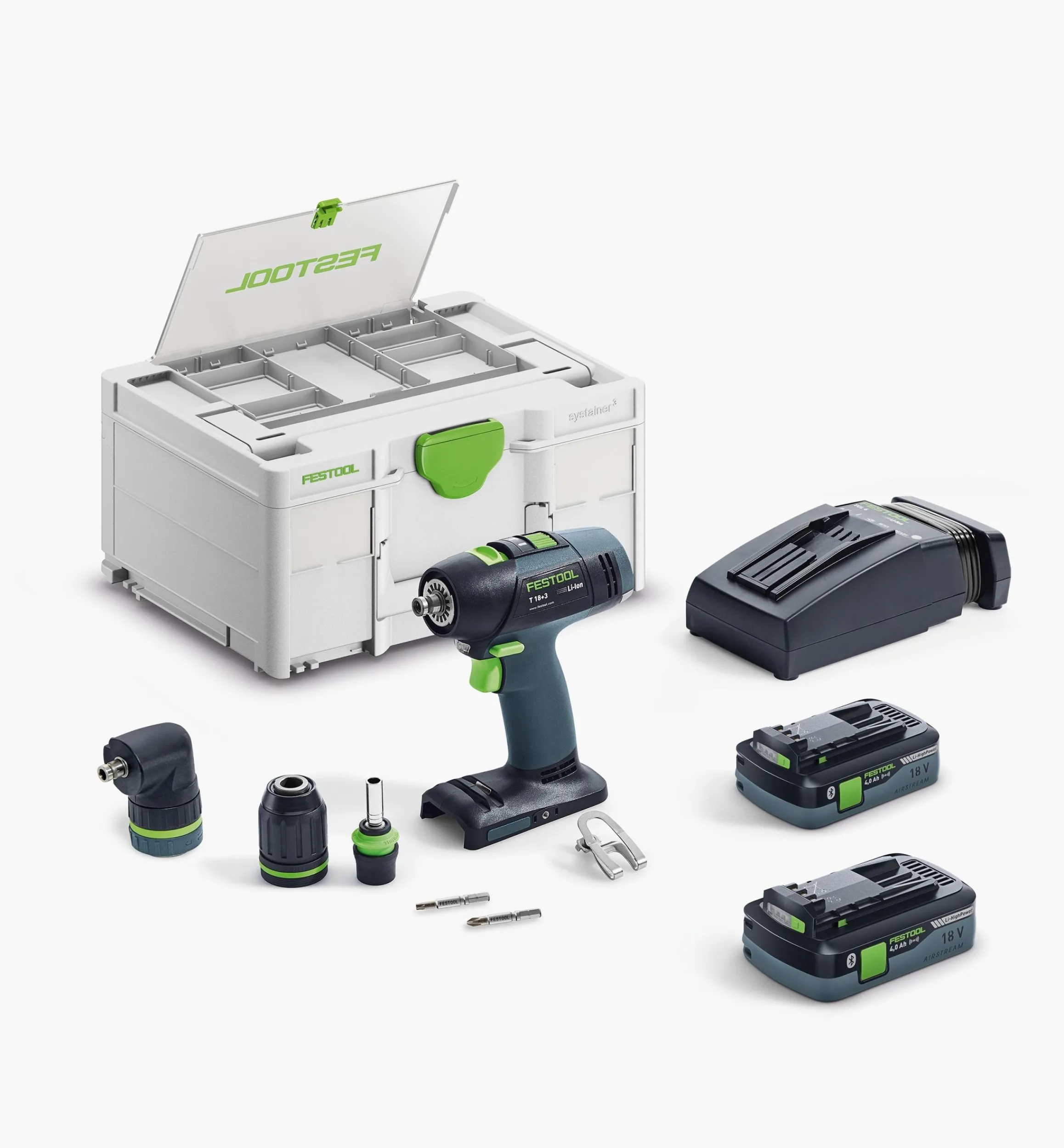 Lee Valley Power Tools>Festool Cordless Drill T18+3 HPC 4,0 Set