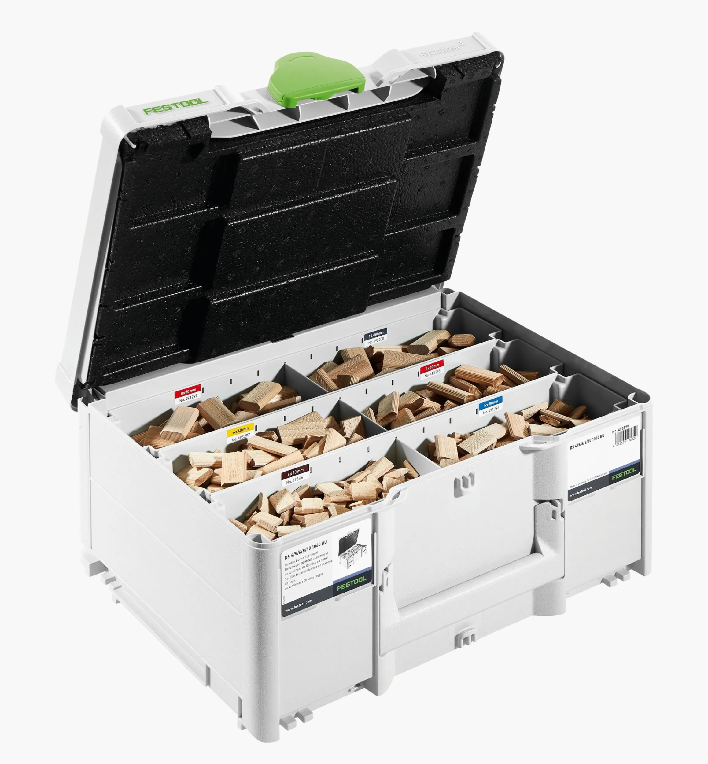 Lee Valley Supplies>Festool Domino Beech Tenon Assortment SYS DS 4/5/6/8/10