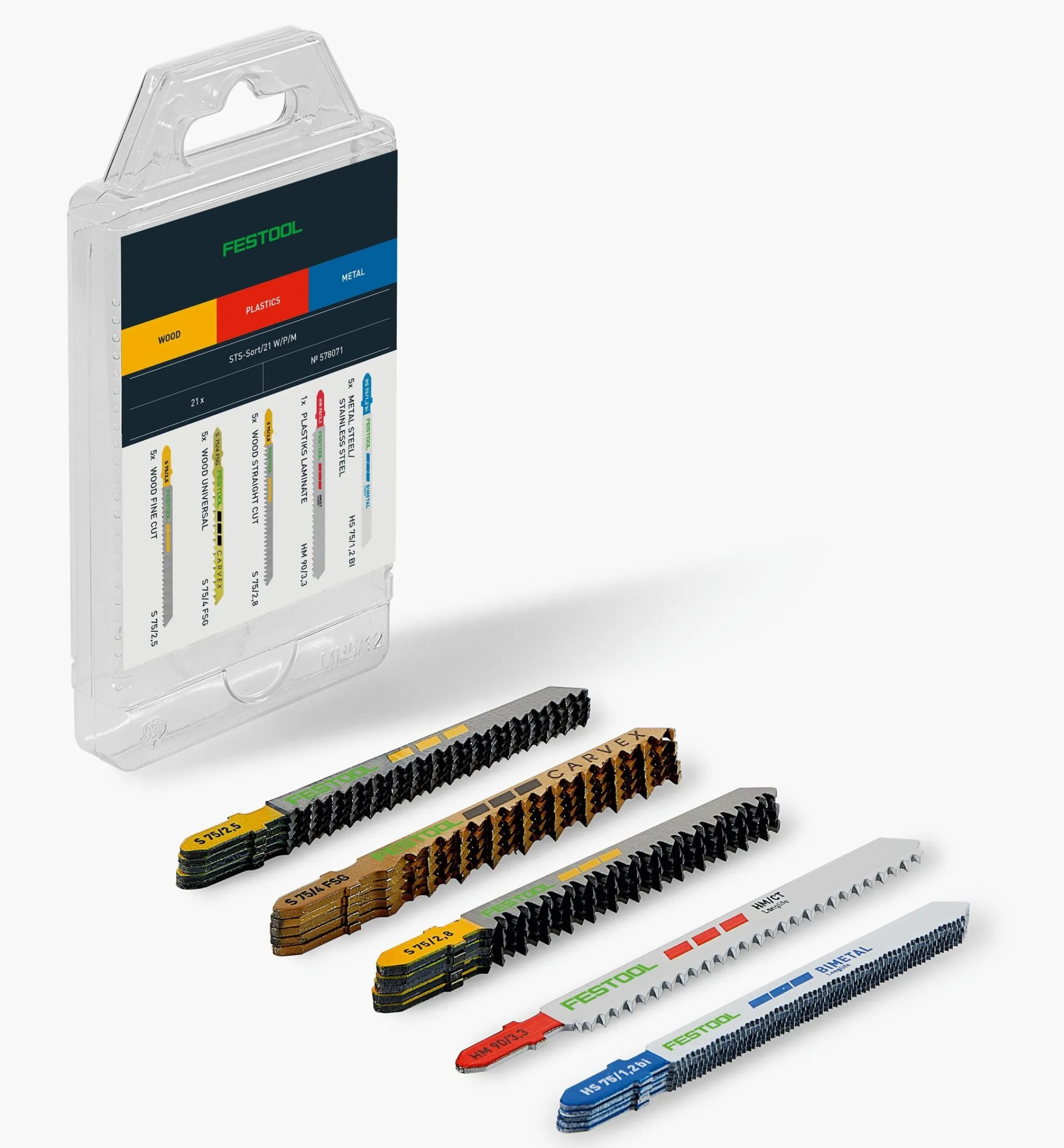 Lee Valley Power Tool Accessories>Festool Jigsaw Blade Set STS-Sort/21 W/P/M