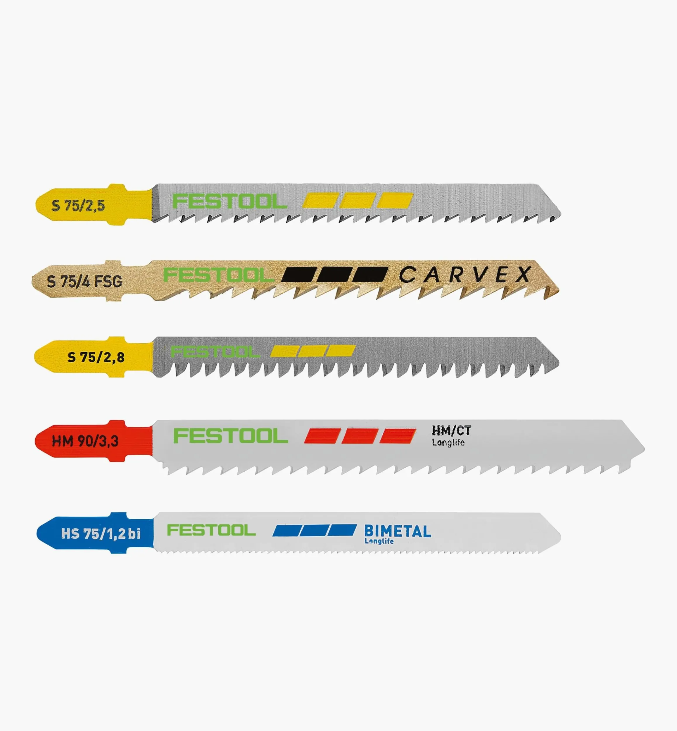 Lee Valley Power Tool Accessories>Festool Jigsaw Blade Set STS-Sort/21 W/P/M