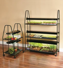 Lee Valley Grow Lights>Floralight T5 LED Full-Spectrum Multi-Tier Grow-Light Stands