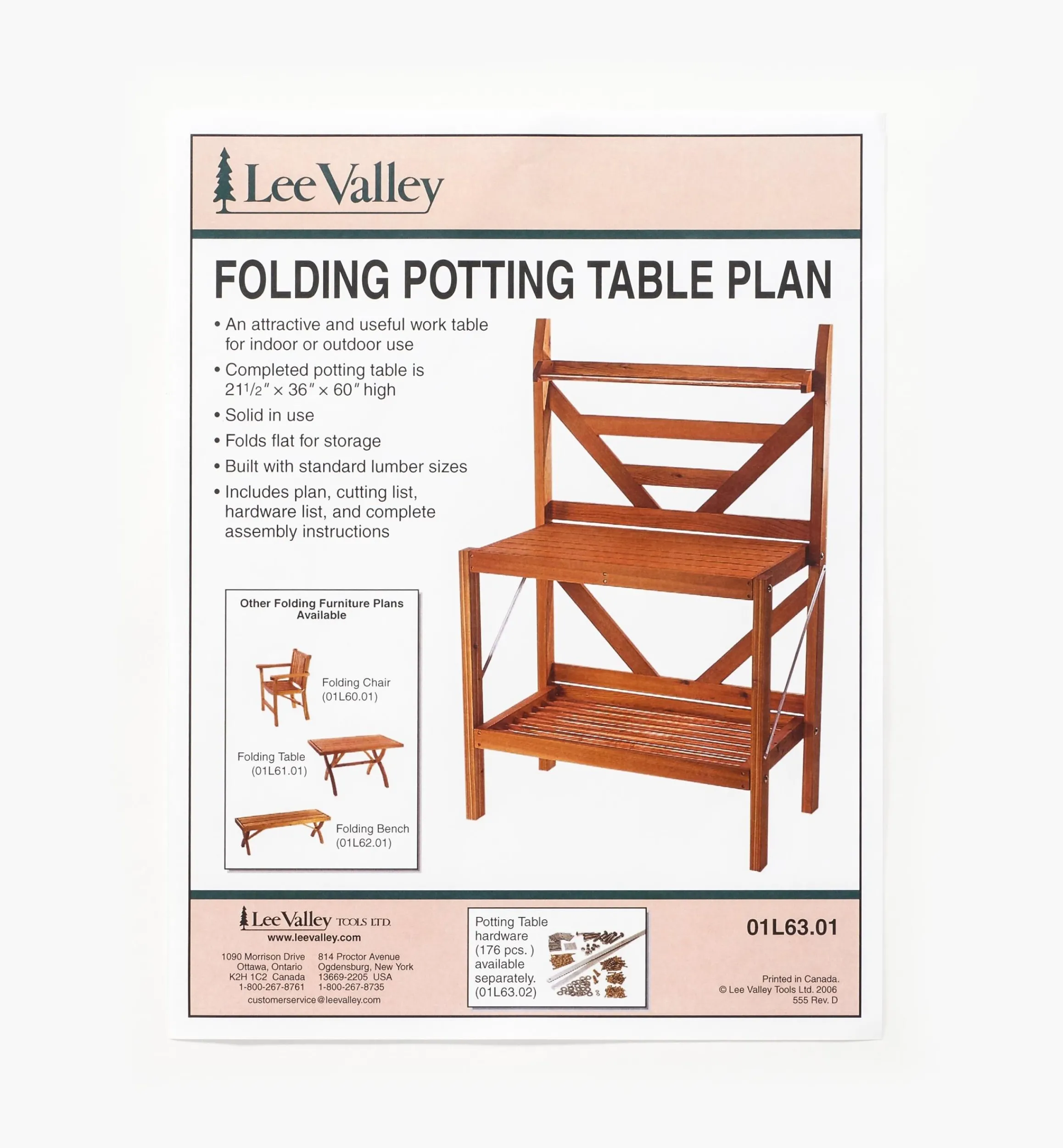 Lee Valley Plans>Folding Potting Table Plan