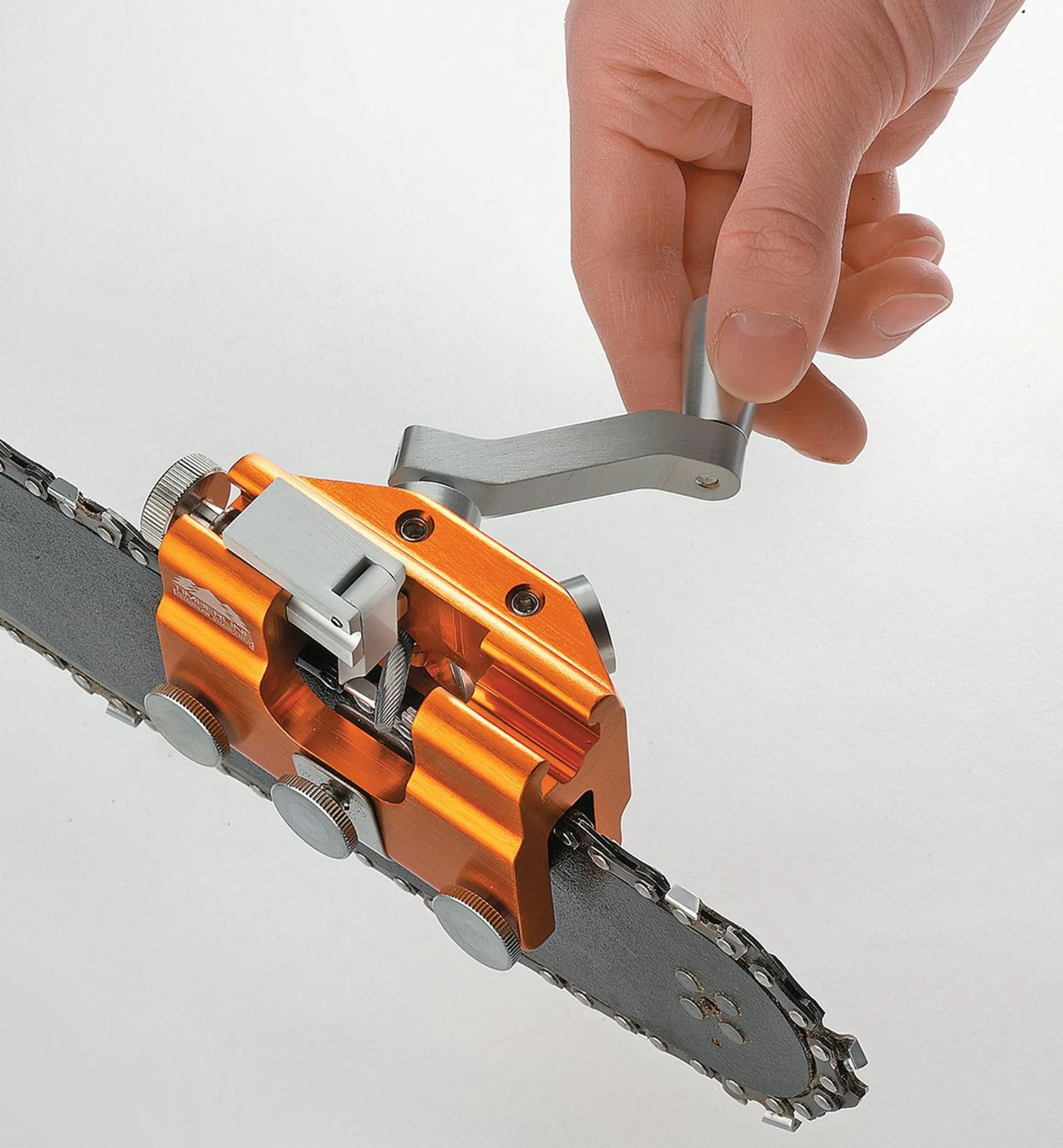 Lee Valley Sharpening>Hand-Crank Chain-Saw Sharpener