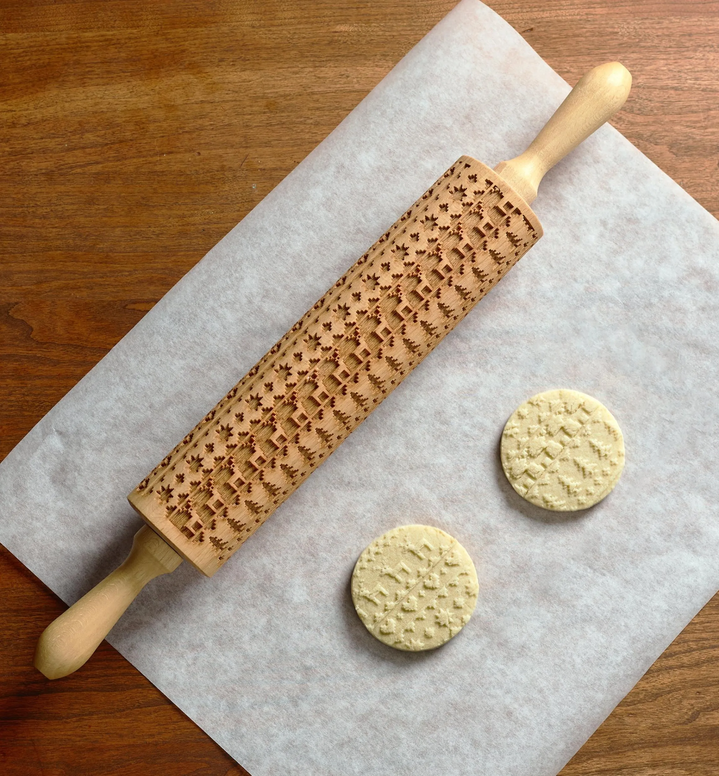 Lee Valley Bakeware>Holiday Sweater Embossing Rolling Pin