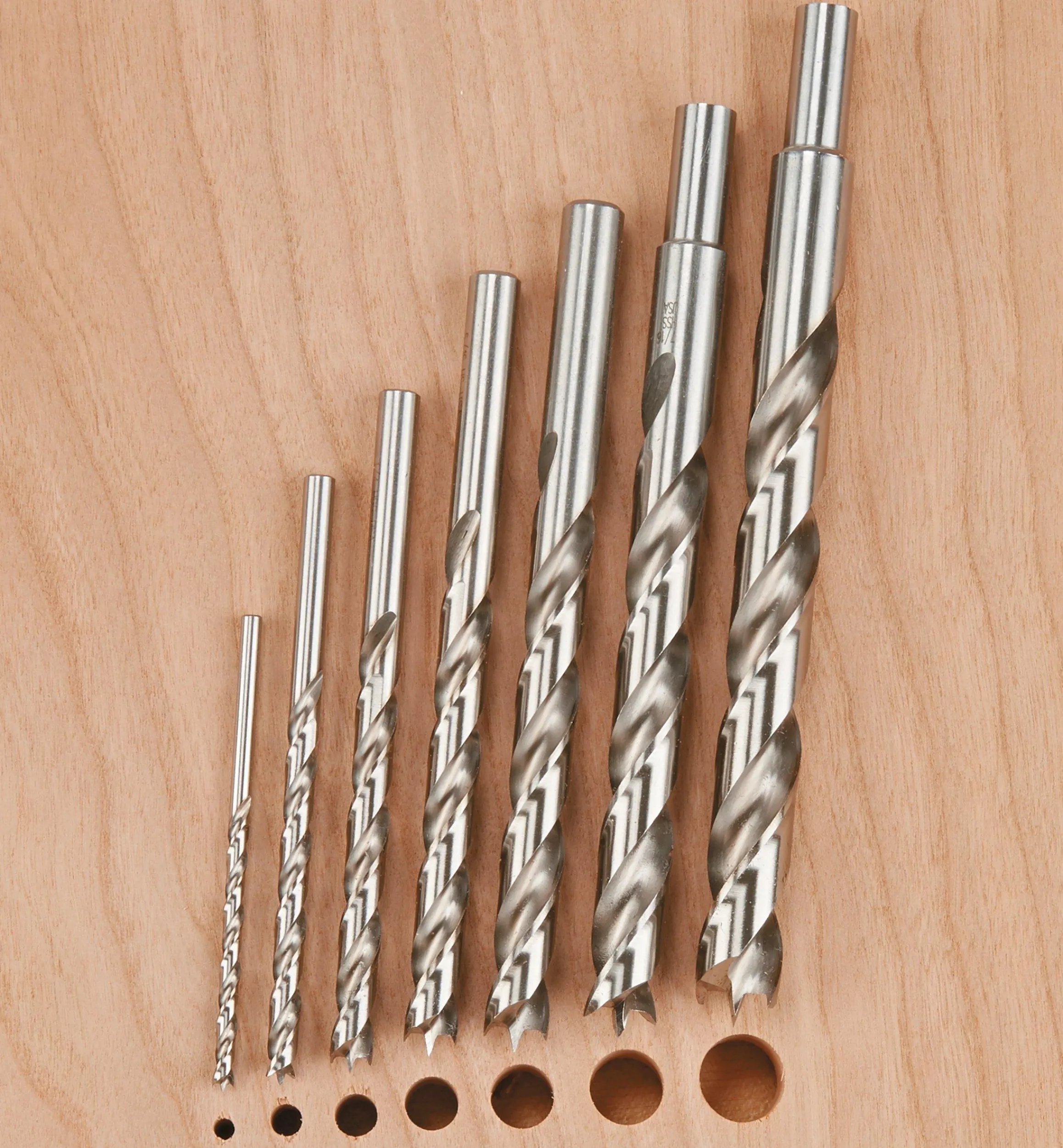 Lee Valley Power Tool Accessories>HSS Lipped Imperial Brad-Point Drills