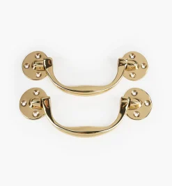 Lee Valley Handles>Large Cast Brass Chest Lifting Handles