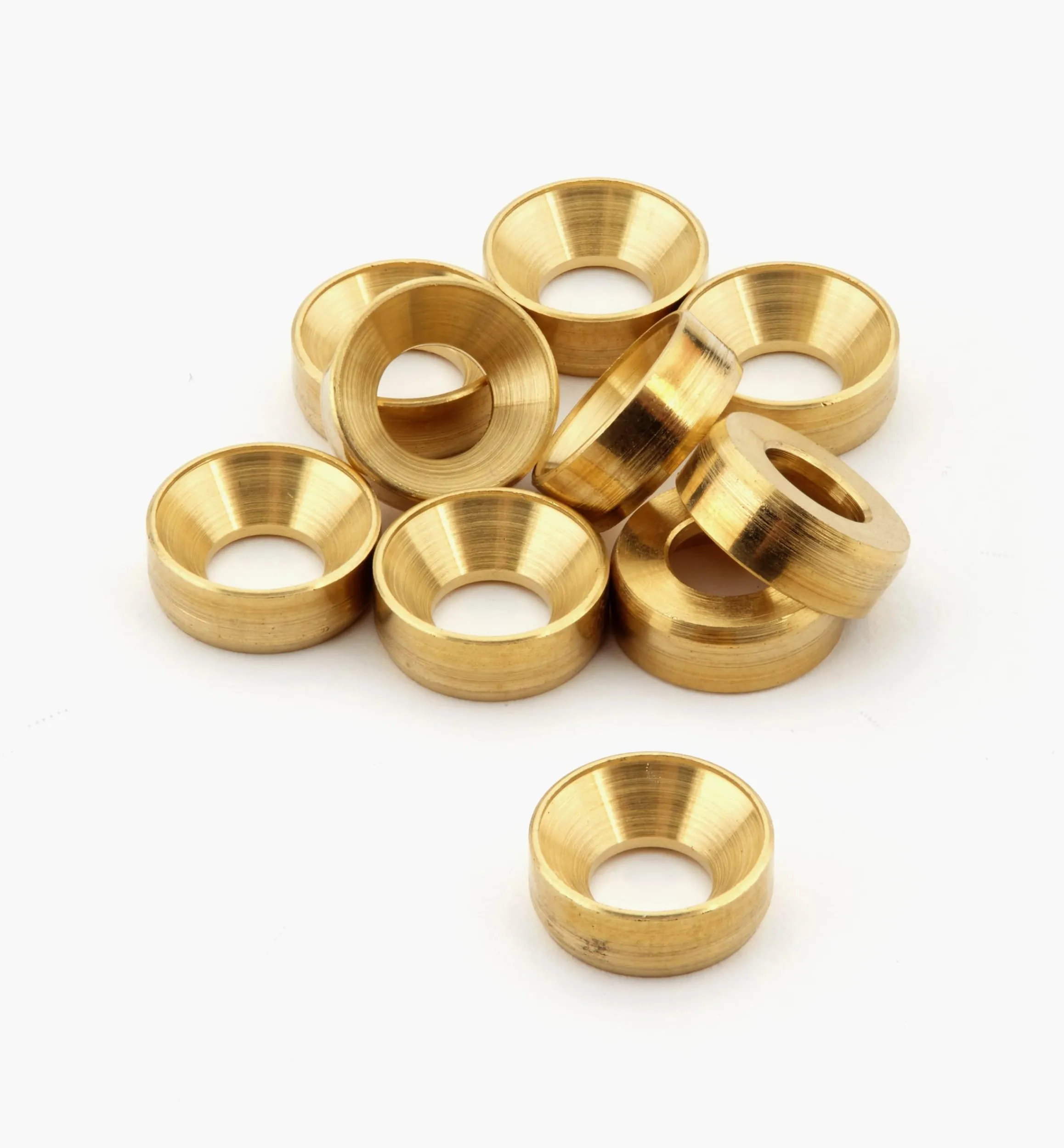 Lee Valley Fasteners>Brass Countersunk Washers