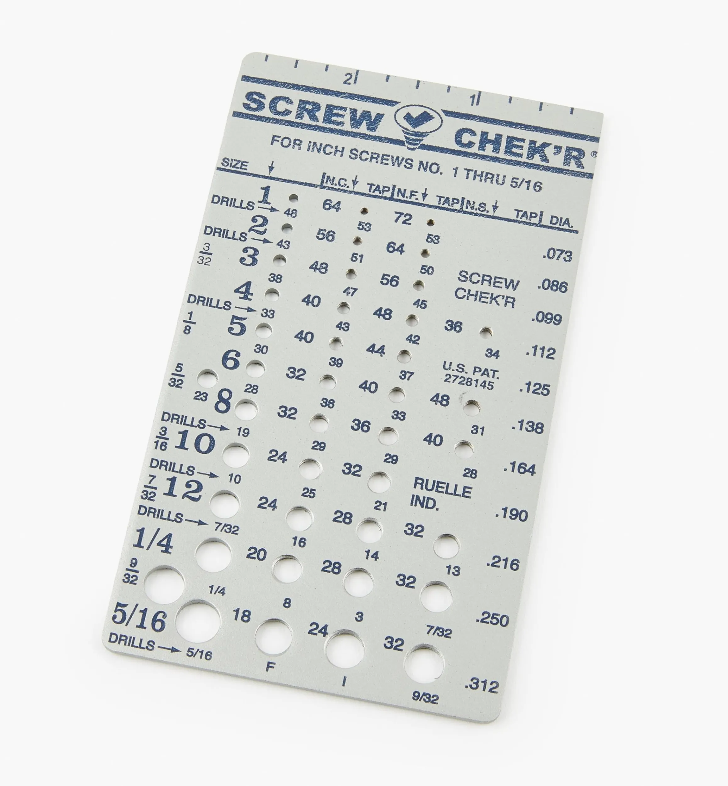 Lee Valley Workshop>Machine Screw Gauge