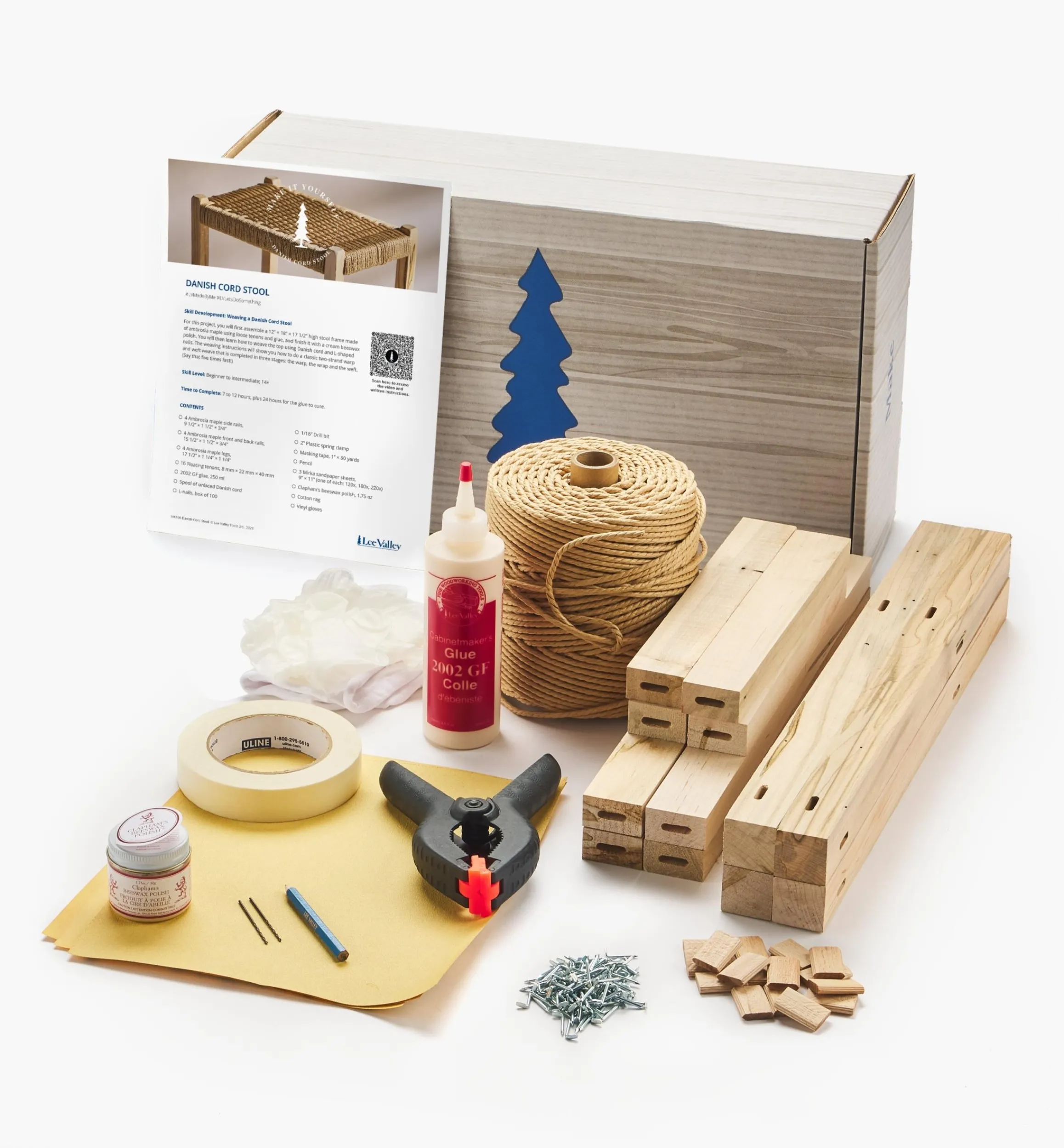 Lee Valley Supplies>Make It Yourself Danish Cord Stool Kit
