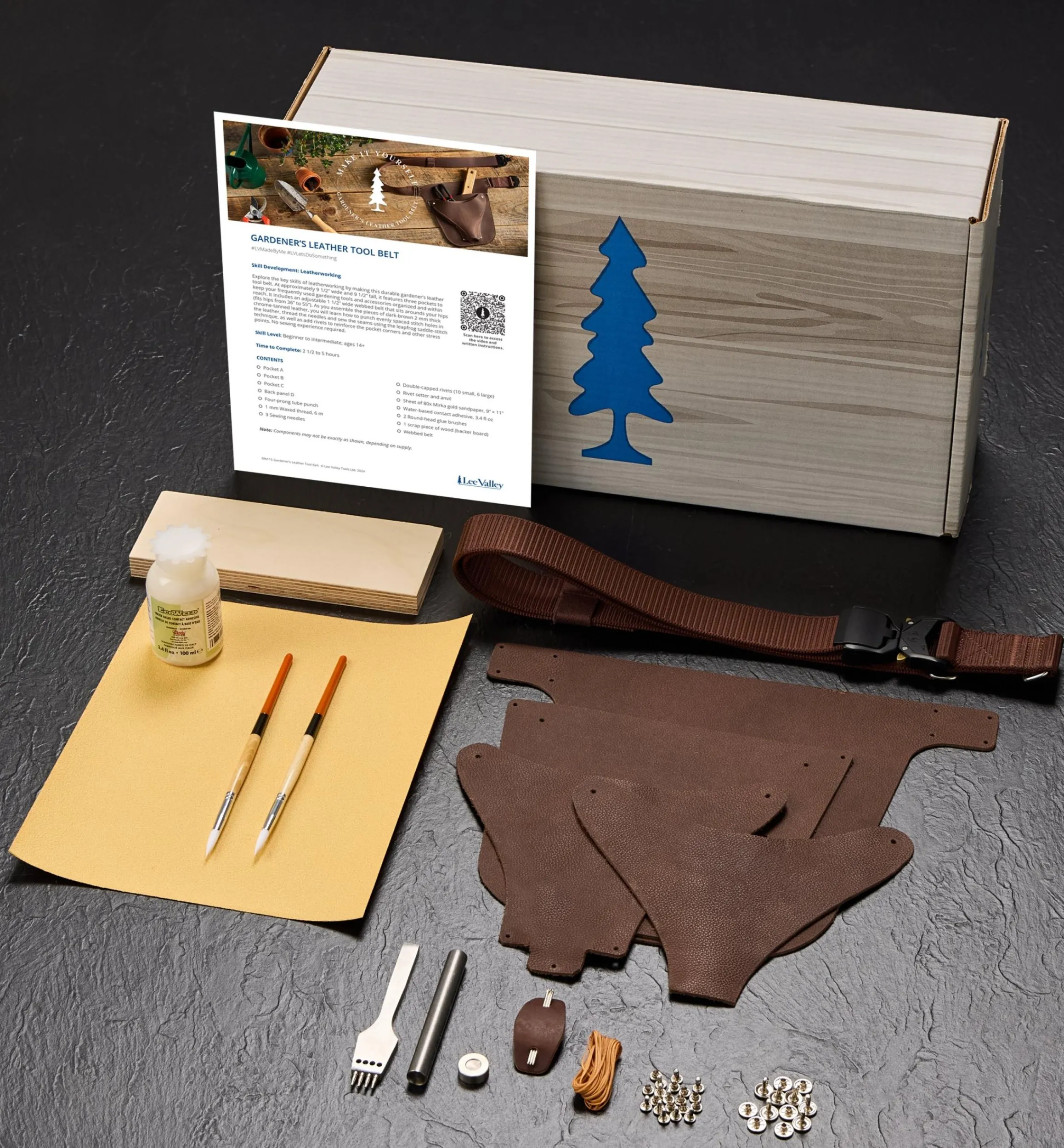 Lee Valley Supplies>Make It Yourself Gardener's Leather Tool Belt Kit