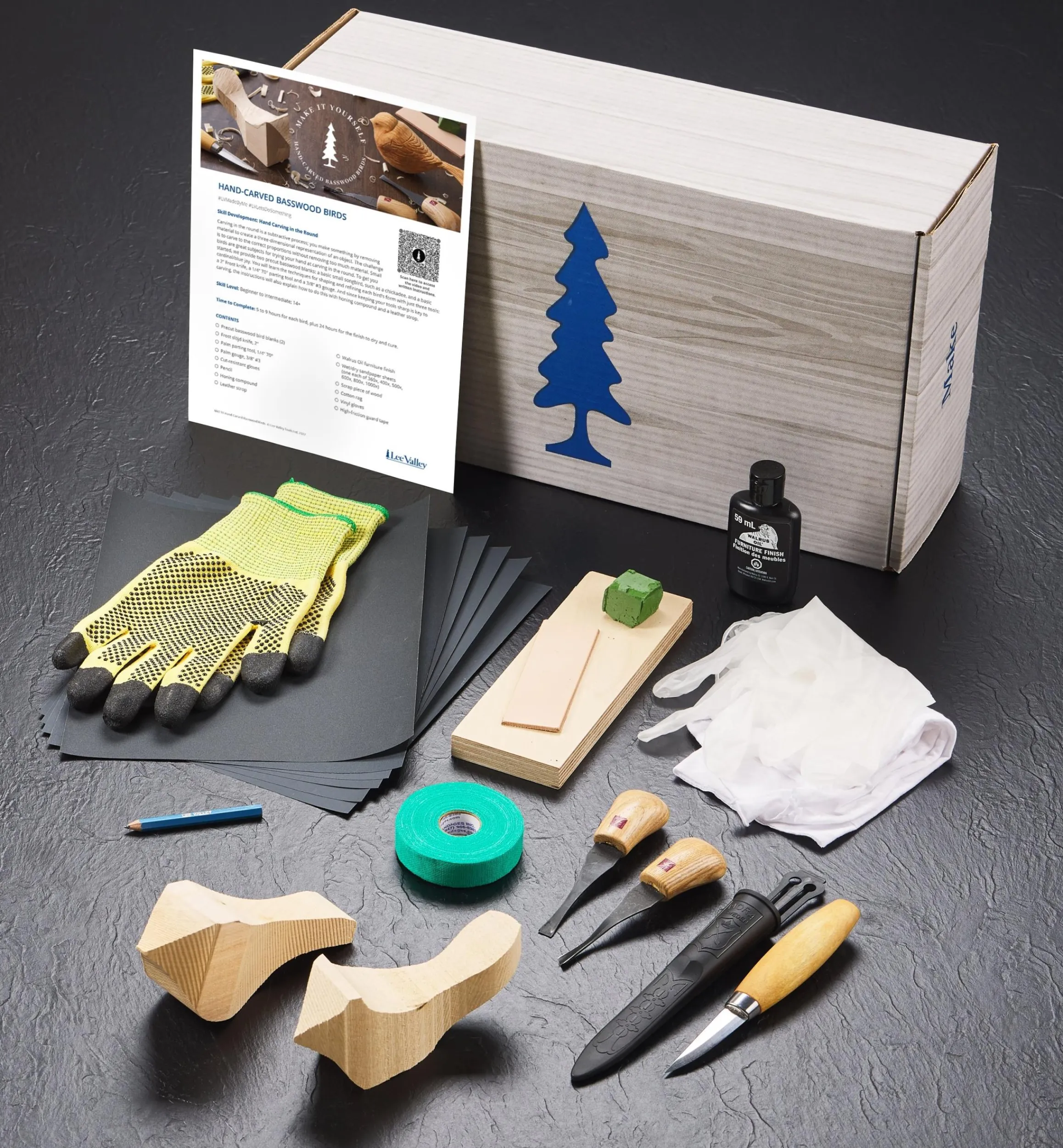 Lee Valley Supplies>Make It Yourself Hand-Carved Basswood Birds Kit