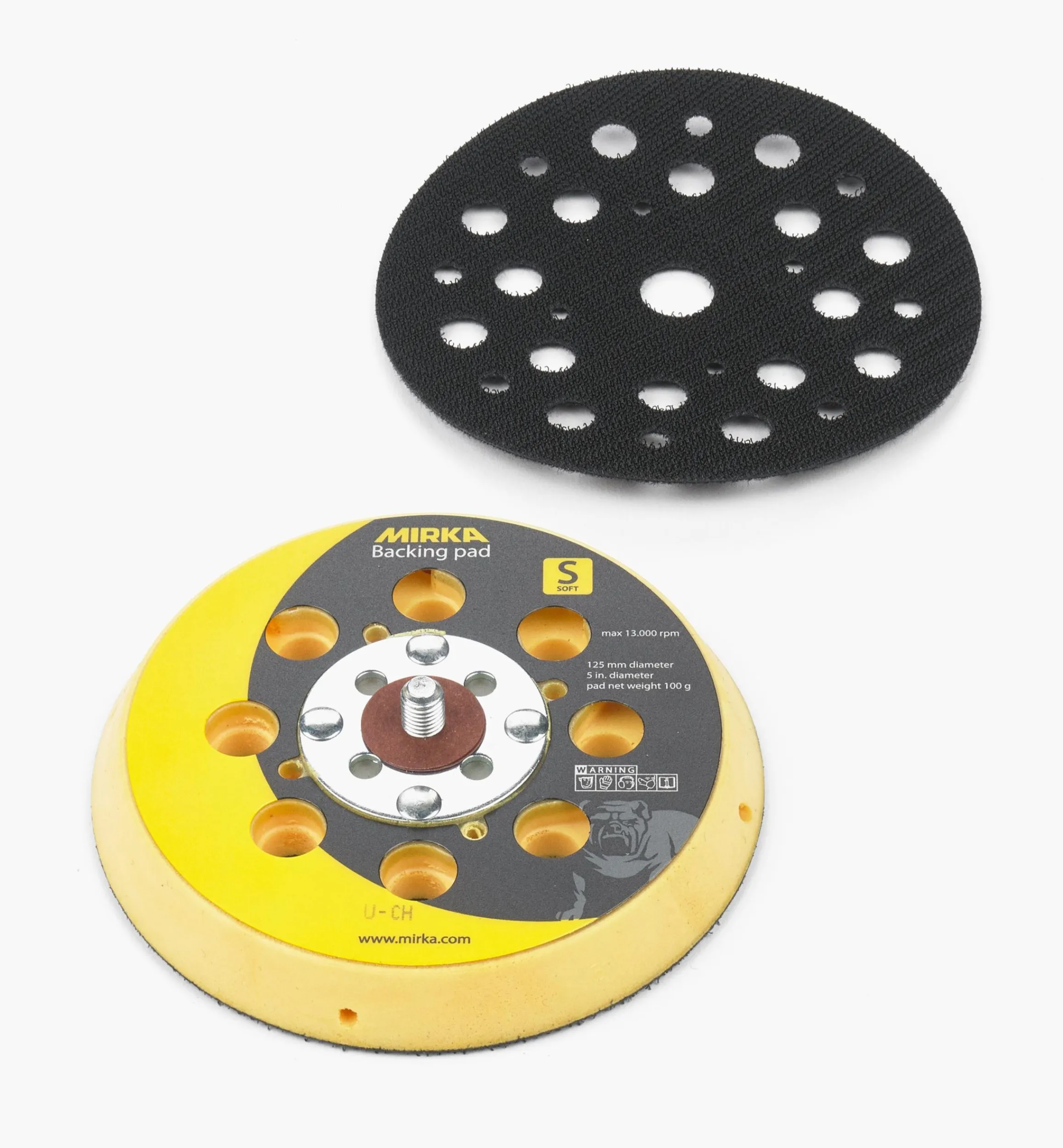 Lee Valley Supplies>Mirka 28-Hole 5" Grip-Faced Soft Net Vacuum Pad