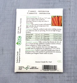 Lee Valley Seed Starting>OSC Carrot Seed Packets