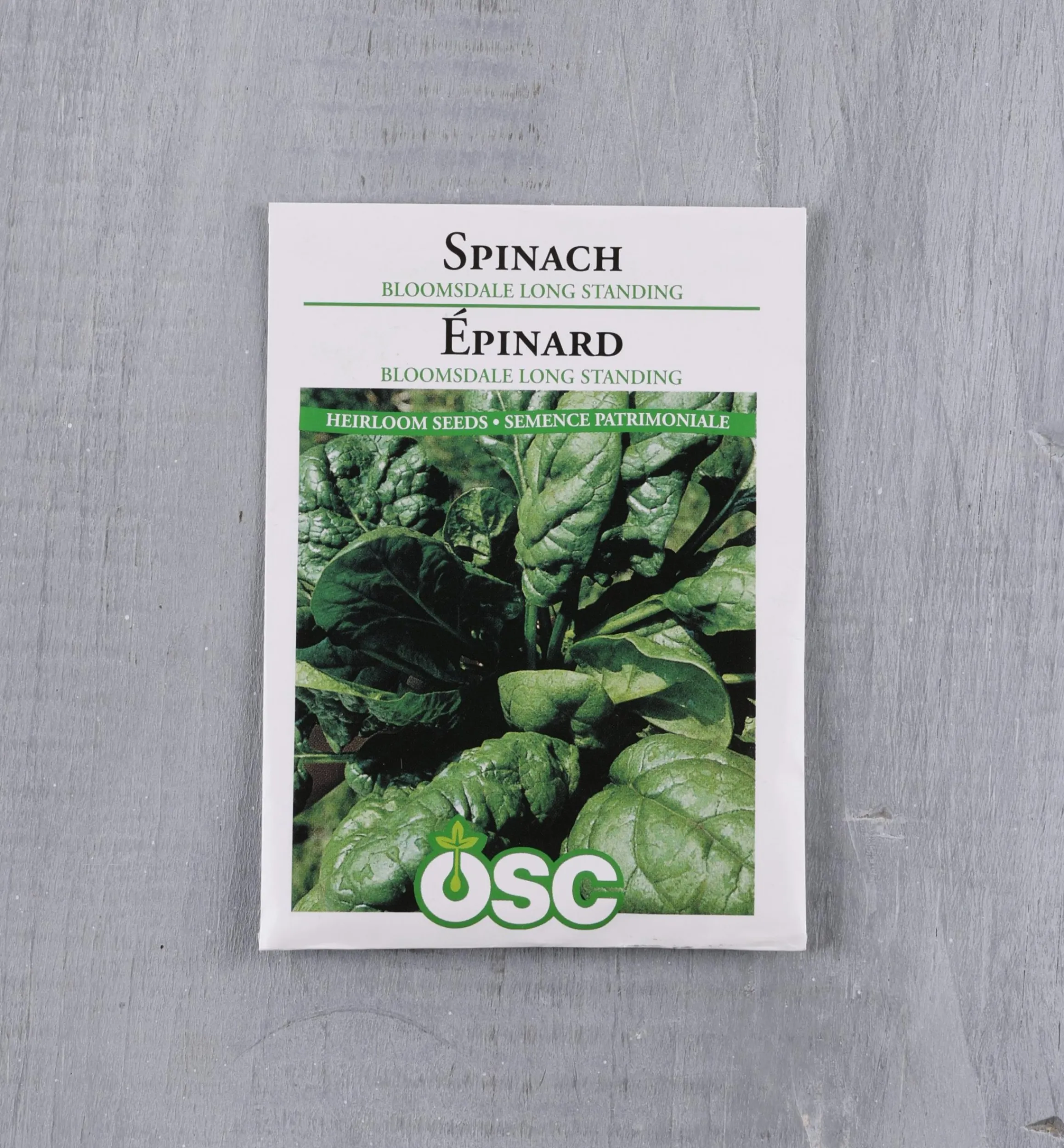 Lee Valley Seed Starting>OSC Spinach Seed Packet