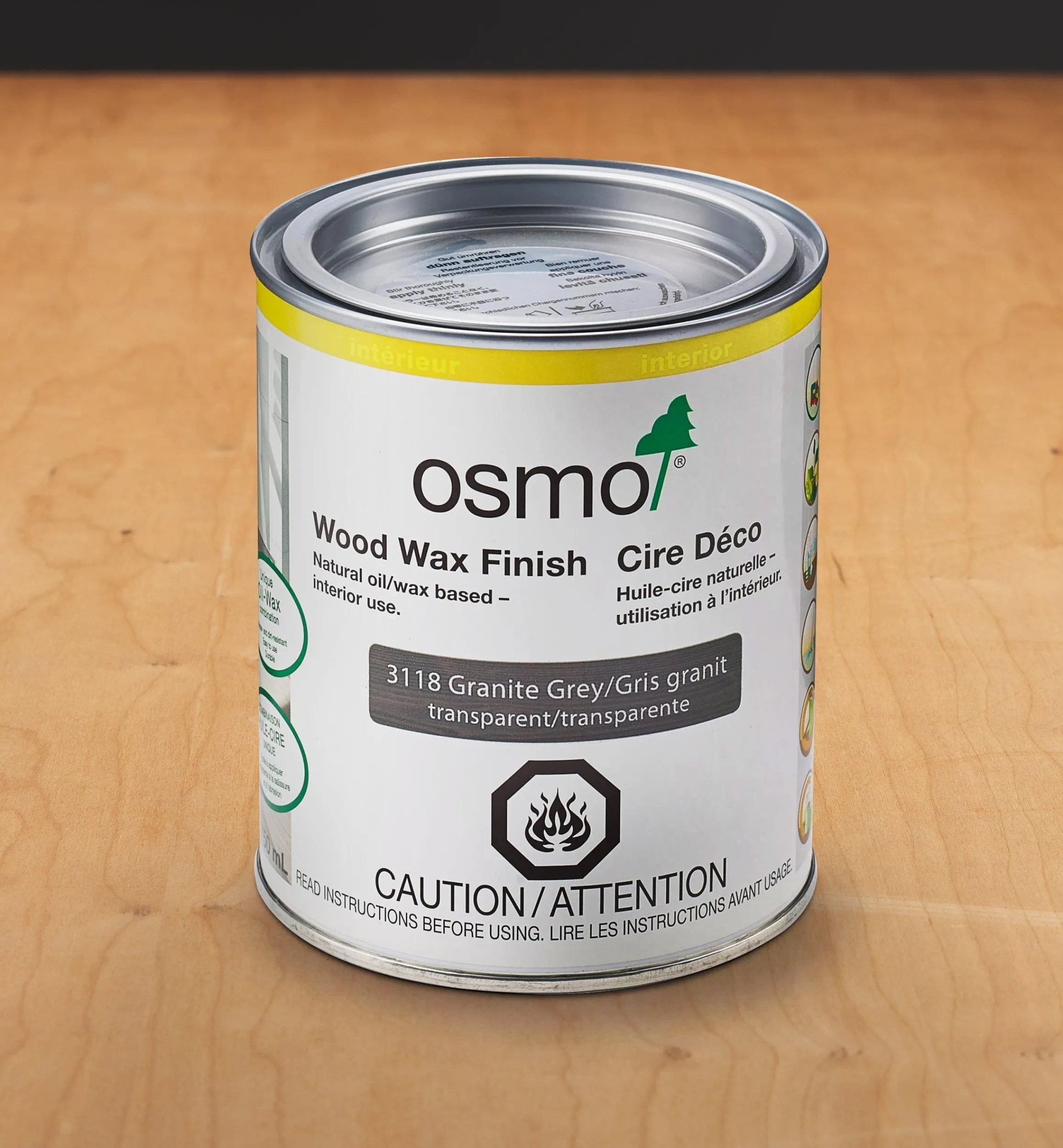 Lee Valley Supplies>Osmo Granite Gray Wood Wax Finish