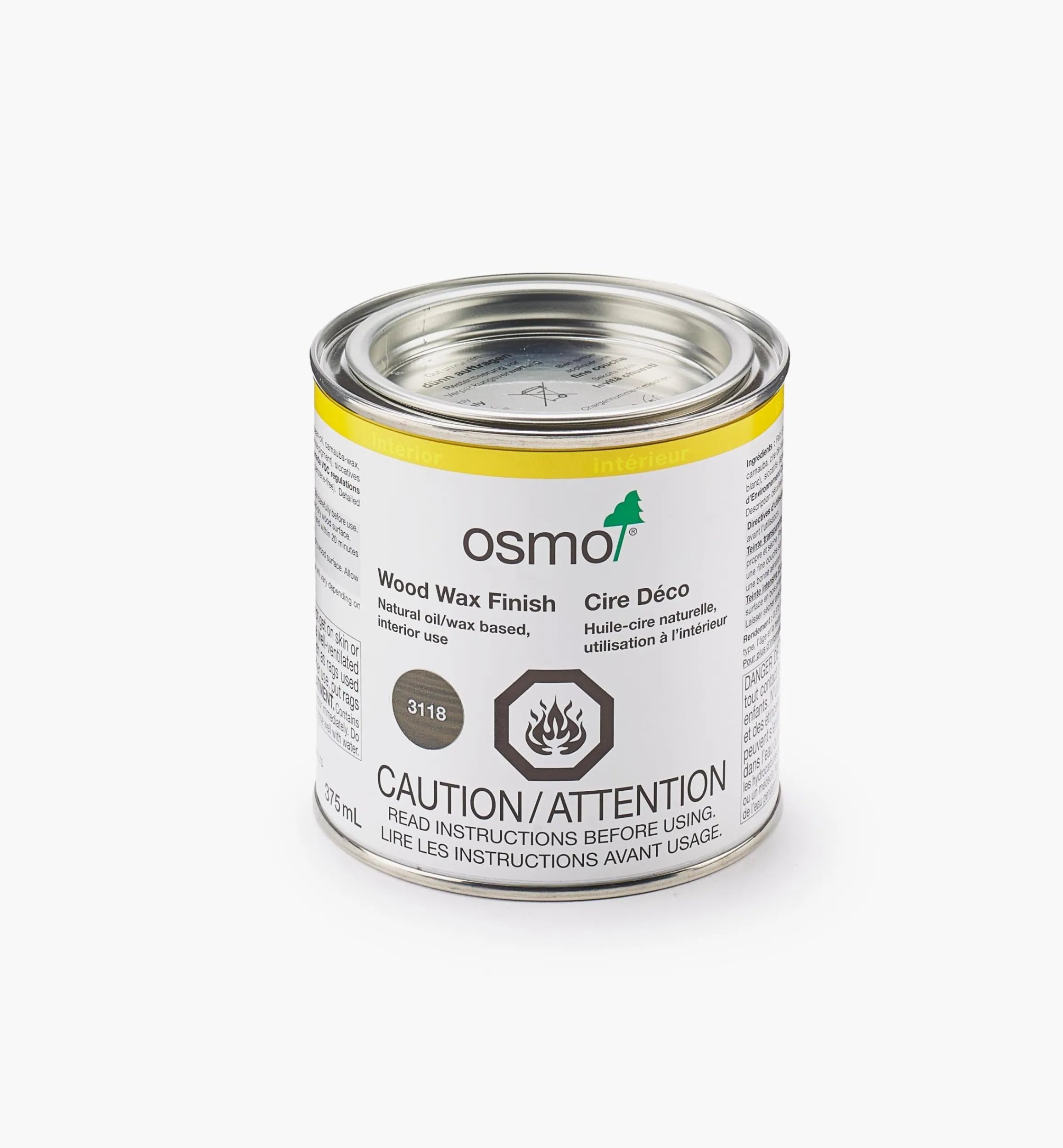 Lee Valley Supplies>Osmo Granite Gray Wood Wax Finish