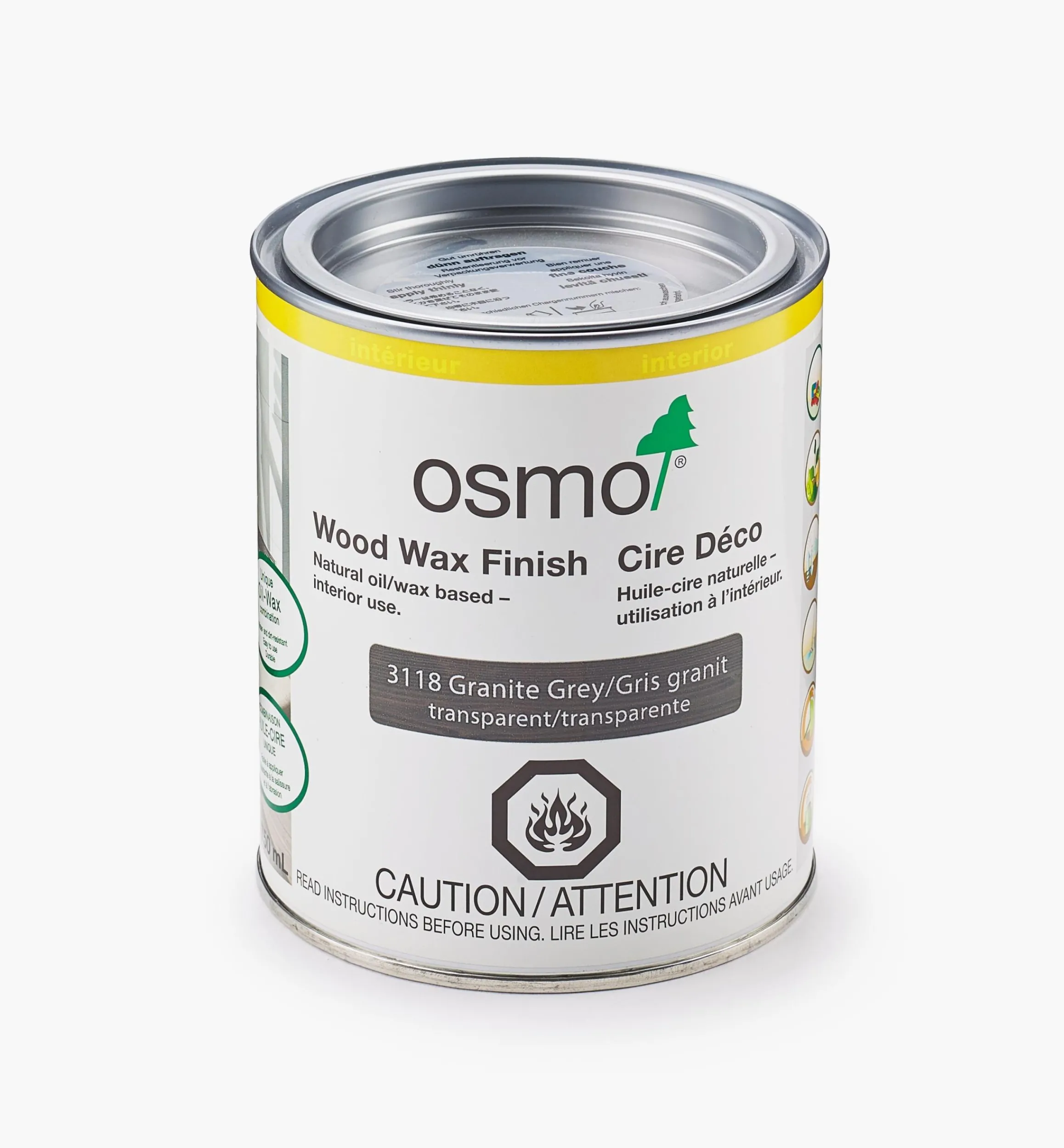 Lee Valley Supplies>Osmo Granite Gray Wood Wax Finish