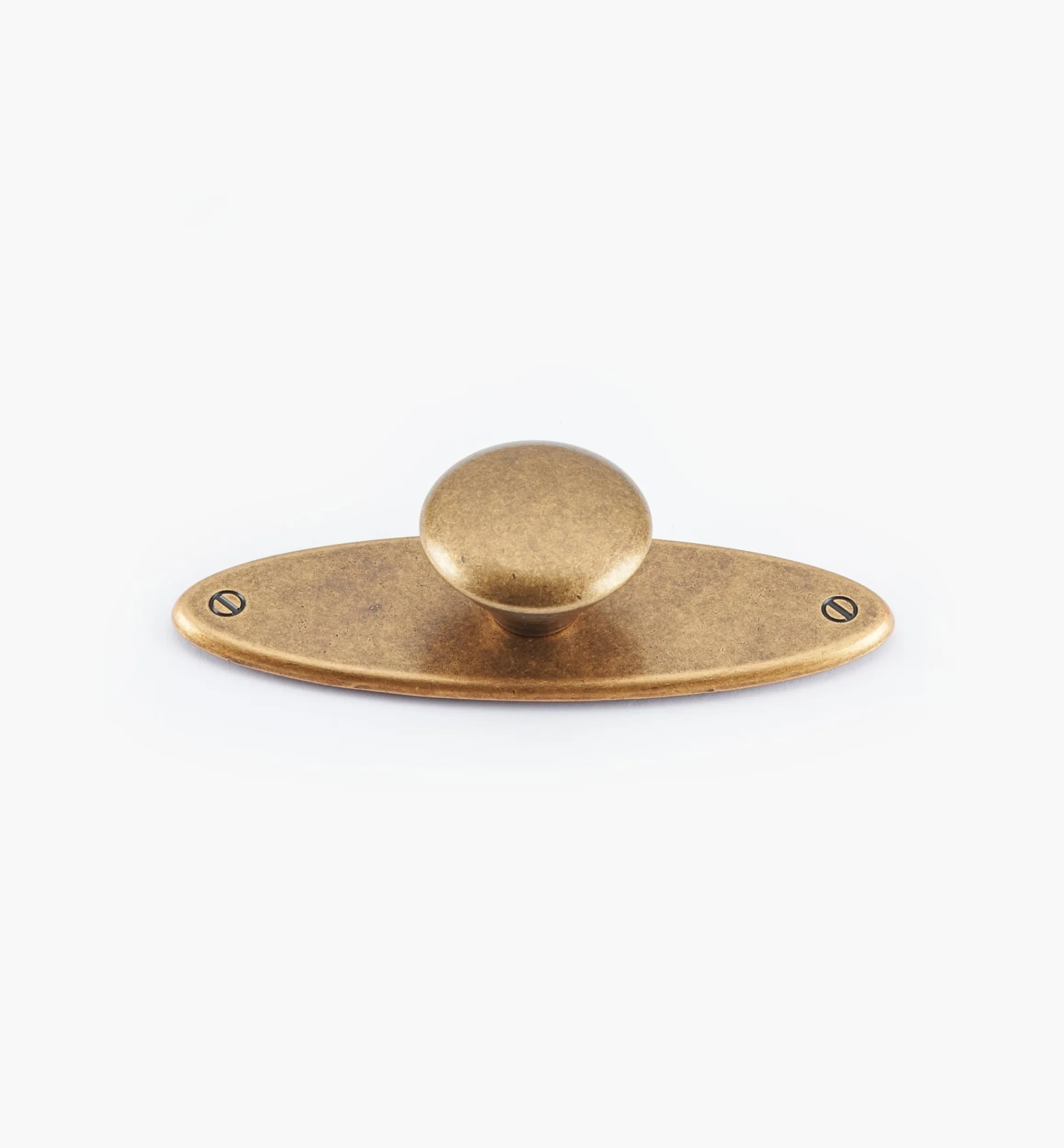 Lee Valley Knobs>Oval Plate Knob With Escutcheon