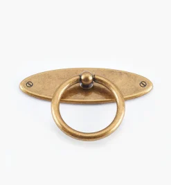 Lee Valley Pulls>Oval Plate Ring Pull With Escutcheon