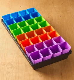 Lee Valley Seed Starting>32-Pack Of 2 1/2" Multicolor Pots With Propagation Tray
