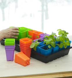 Lee Valley Seed Starting>32-Pack Of 2 1/2" Multicolor Pots With Propagation Tray