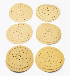 Lee Valley Supplies>12-Pc. Sample Pack Of Mirka 6" 50-Hole Gold Multifit Grip Discs