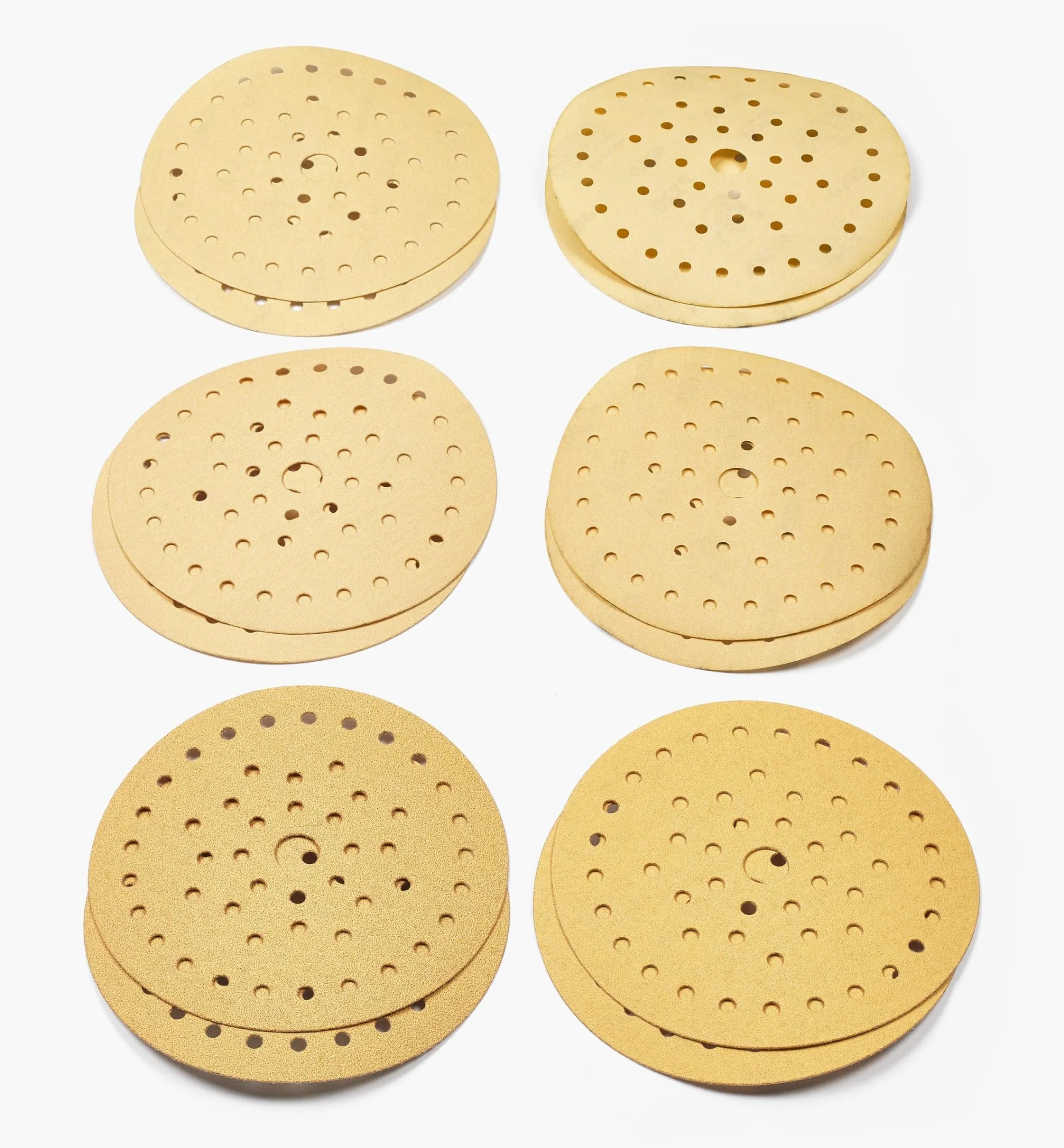Lee Valley Supplies>12-Pc. Sample Pack Of Mirka 6" 50-Hole Gold Multifit Grip Discs