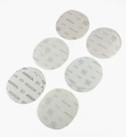 Lee Valley Supplies>12-Pc. Sample Pack Of Mirka 6" No-Hole Iridium Grip Discs
