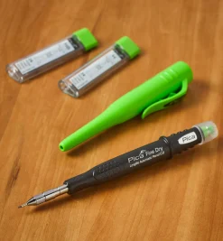 Lee Valley Marking & Measuring>Pica Fine Dry 0.9mm Mechanical Pencil & 48 HB/H Leads Set