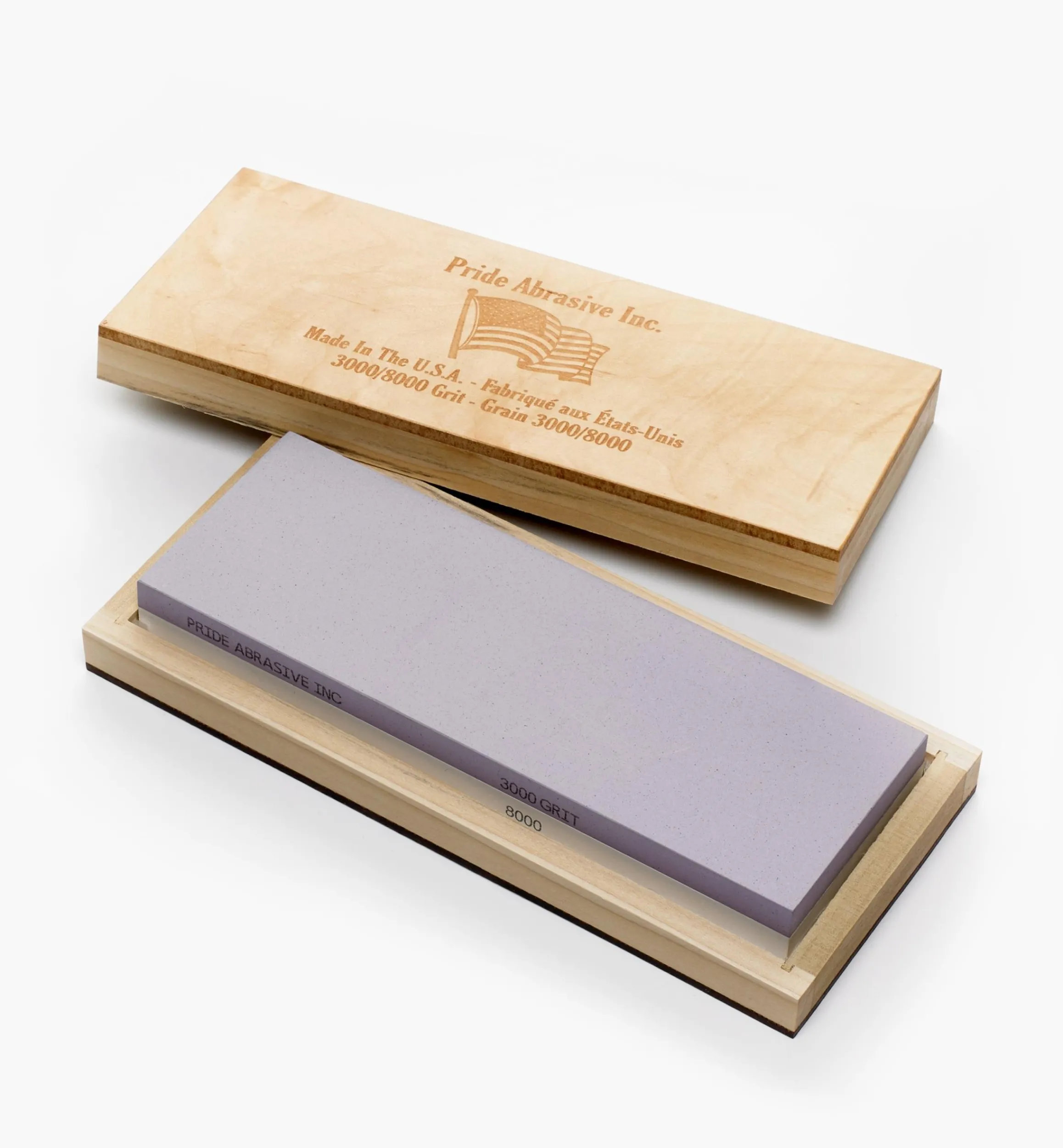 Lee Valley Sharpening>Pride Abrasive Ceramic Water Stones With Wooden Box