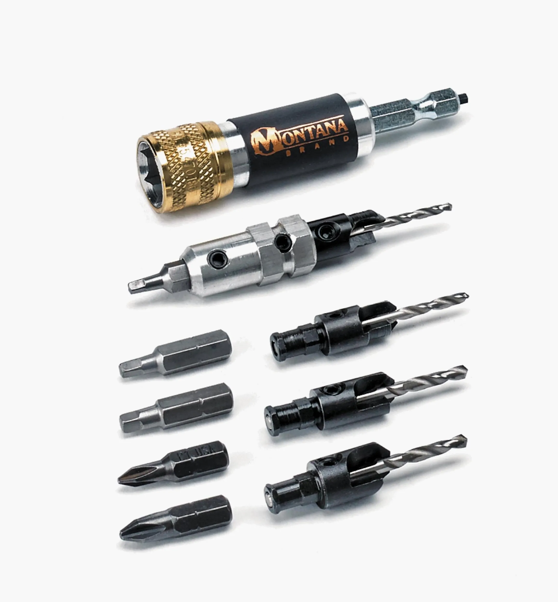 Lee Valley Power Tool Accessories>Quick-Change Drill/Countersink Set