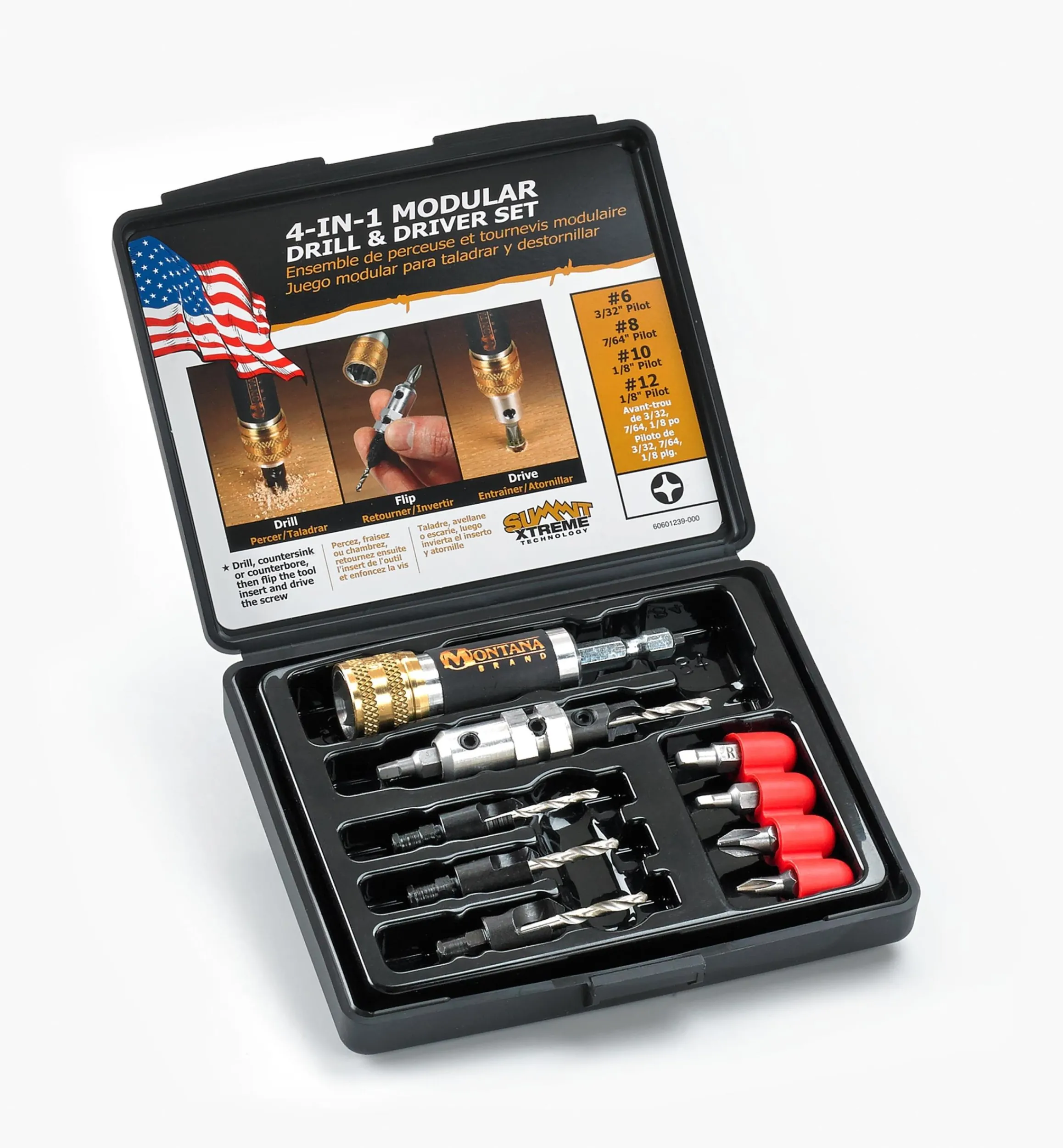 Lee Valley Power Tool Accessories>Quick-Change Drill/Countersink Set