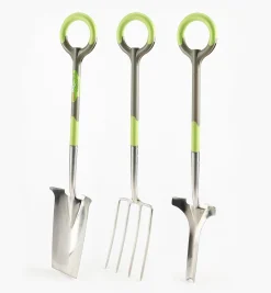 Lee Valley Weeding>Radius Ergonomic Stainless-Steel Digging Spade, Fork & Weeder Set