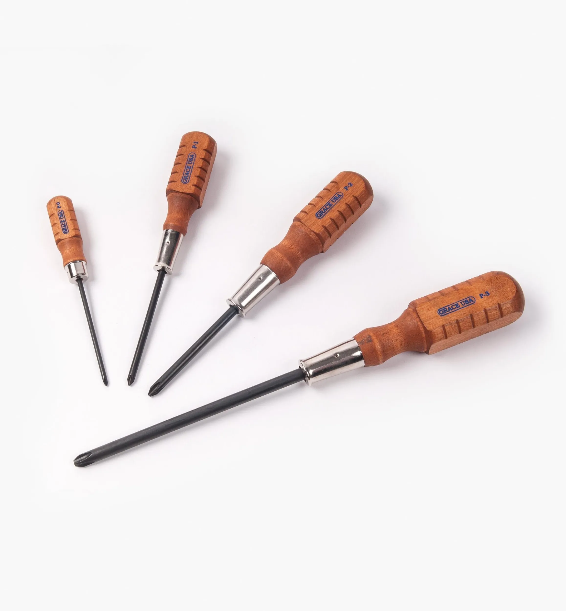 Lee Valley Screwdrivers>Set Of 4 Grace USA Gunsmith-Style Phillips Screwdrivers