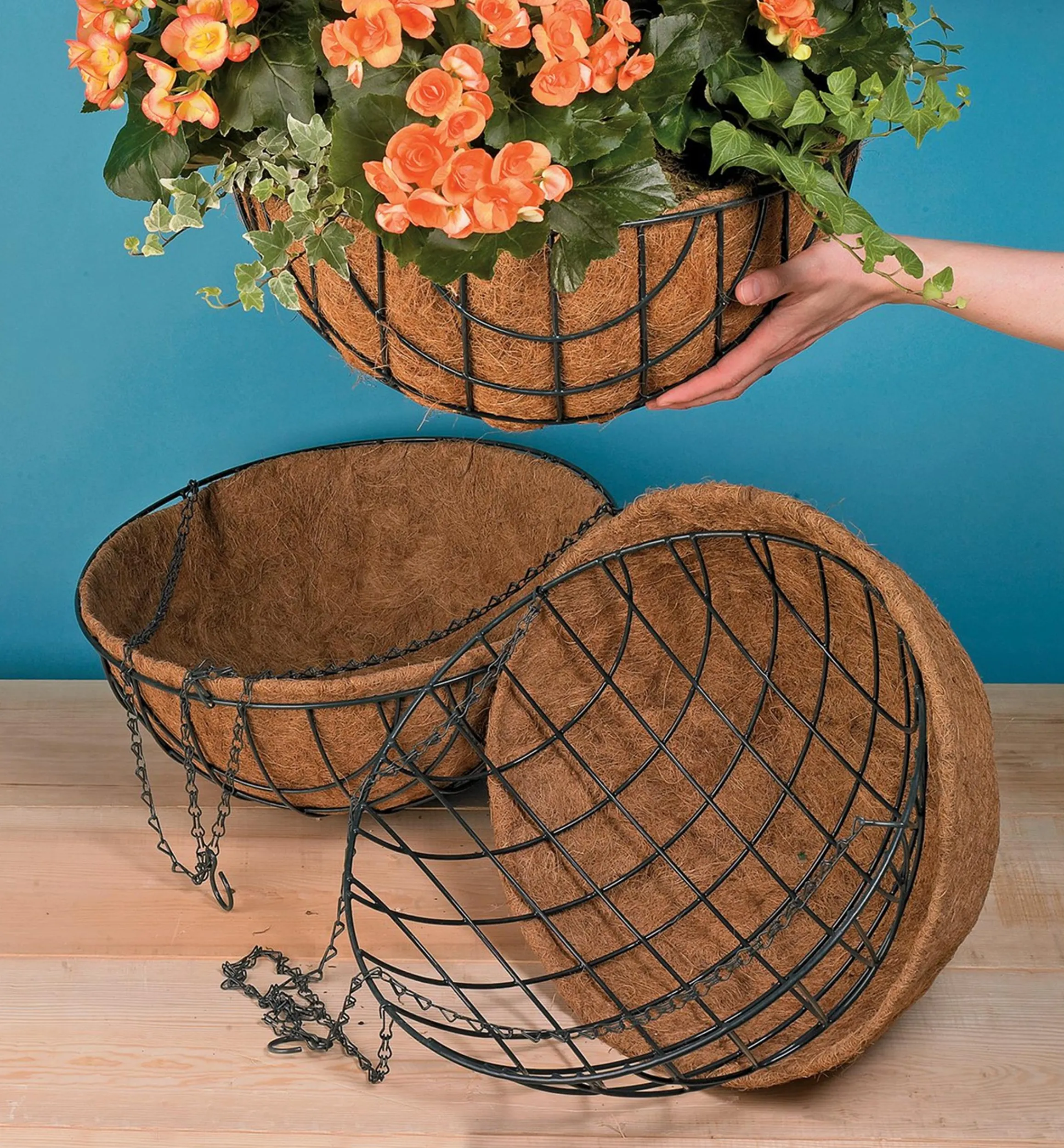 Lee Valley Container Gardening>Set Of 3 Hanging Baskets