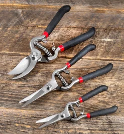 Lee Valley Pruners>Set Of 3 Stainless-Steel Pruning Tools