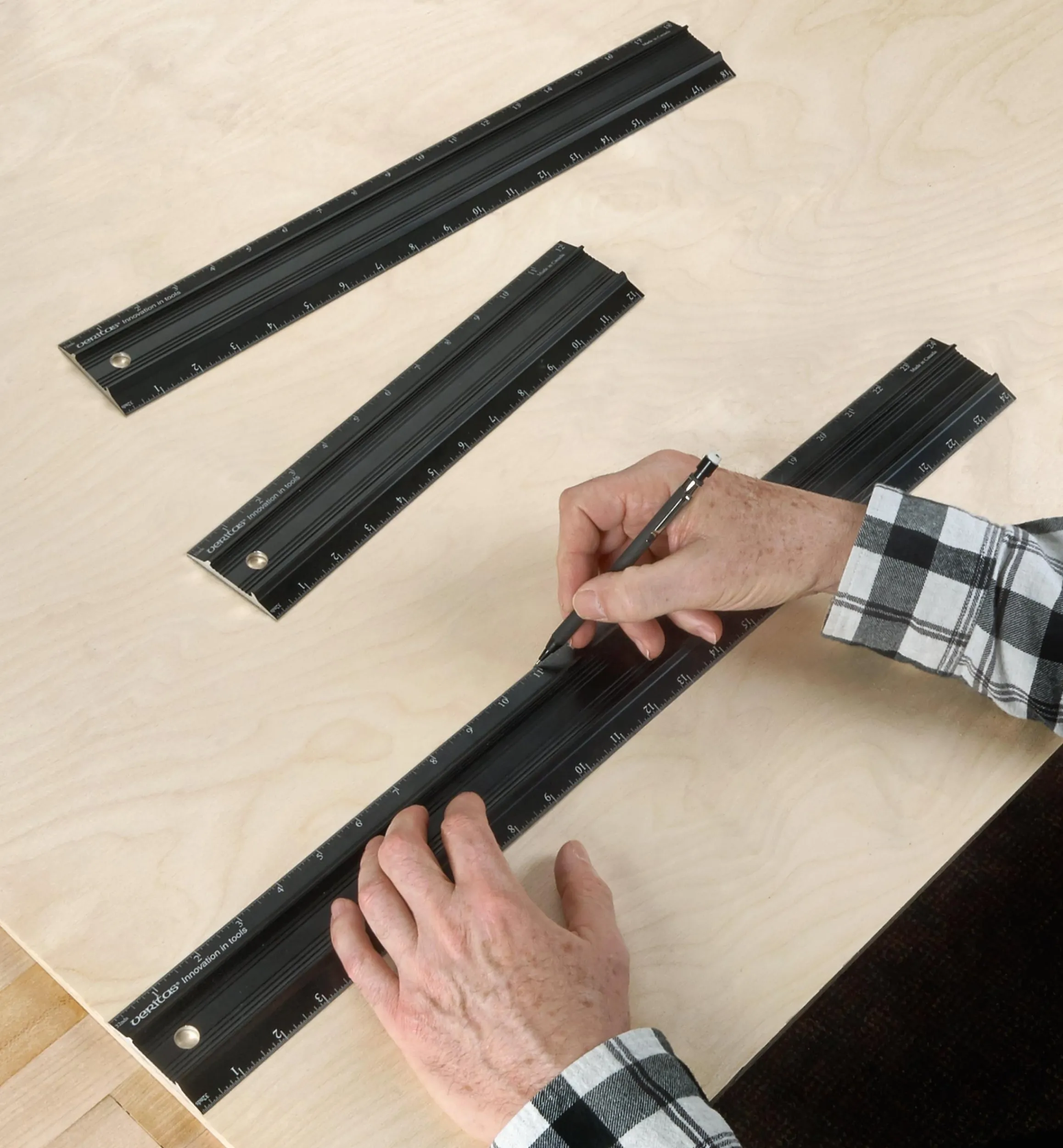 Lee Valley Marking & Measuring>Set Of 3 Veritas Imperial Shop Rules