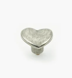Lee Valley Knobs>Simple Pewter Heart Knob
