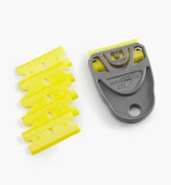 Lee Valley Scrapers>Small Holder & 6 Yellow Plastic Razor Blades