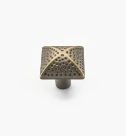 Lee Valley Knobs>Solid Brass Dimpled Square Knob
