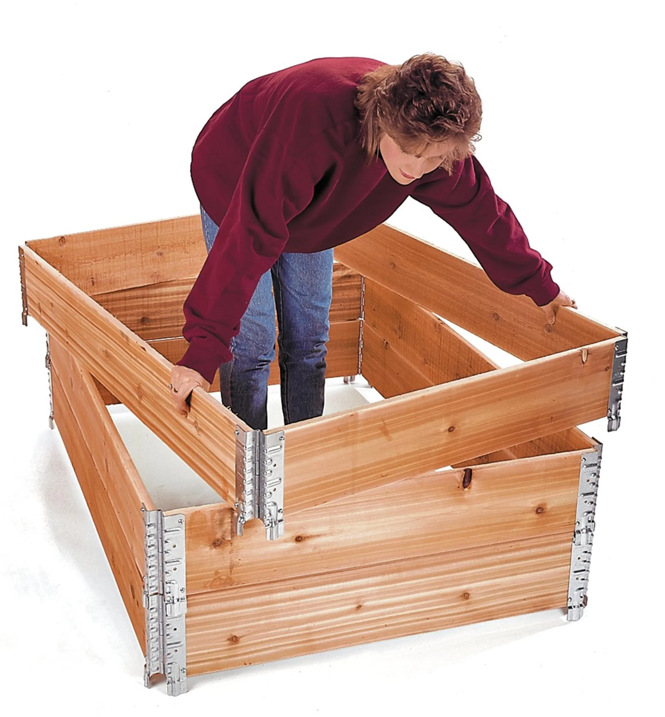Lee Valley Container Gardening>Stacking Corners For Raised-Bed Or Wagon Construction